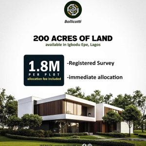 200 Acres of Land in Igbodu, Epe